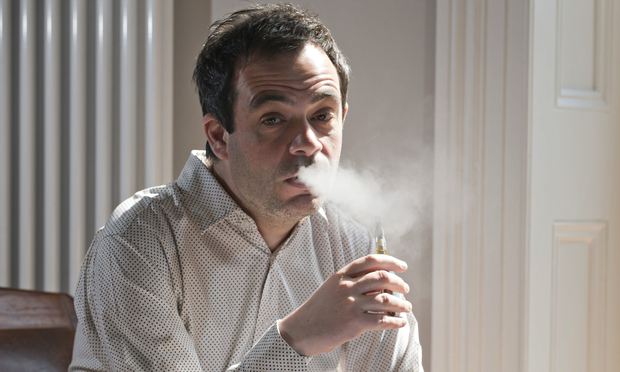 Alexis Petridis smoking his e-cigarette